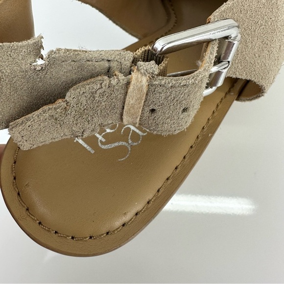 Franco Sarto Julien wedge Sandal suede Taupe Espadrilles 9.5 casual boho western - Picture 5 of 8